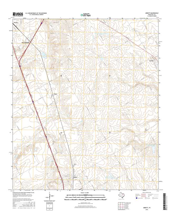 Abbott Texas - 24k Topo Map