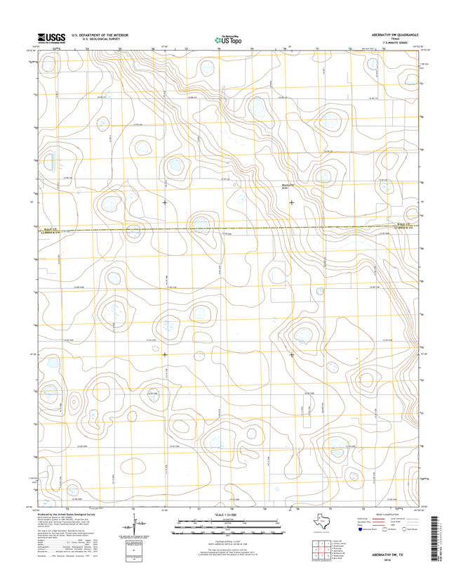 Abernathy SW Texas - 24k Topo Map
