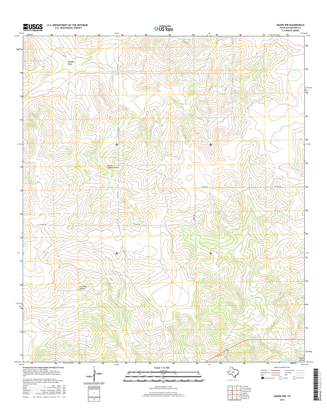 Adams NW Texas - 24k Topo Map