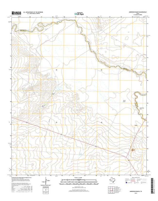 Anderson Ranch Texas - 24k Topo Map