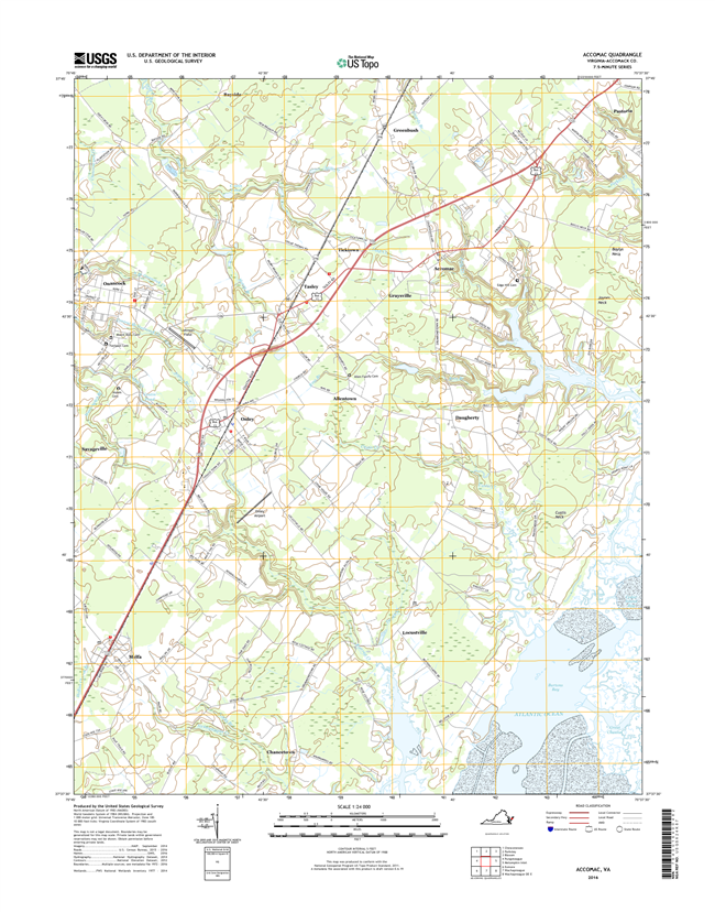 Accomac Virginia  - 24k Topo Map