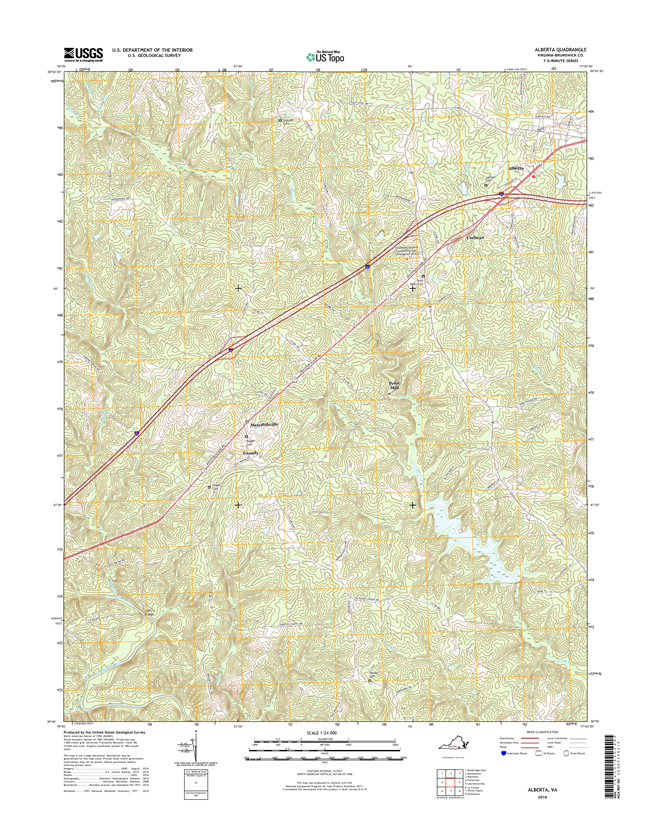 Alberta Virginia  - 24k Topo Map