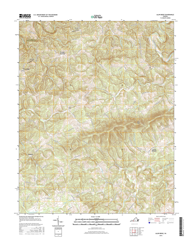 Alum Ridge Virginia  - 24k Topo Map