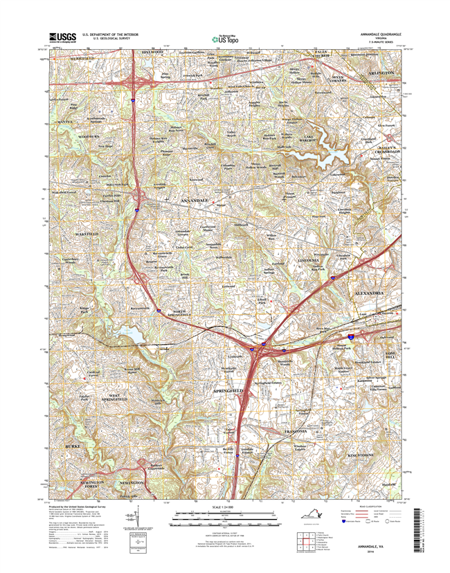 Annandale Virginia  - 24k Topo Map