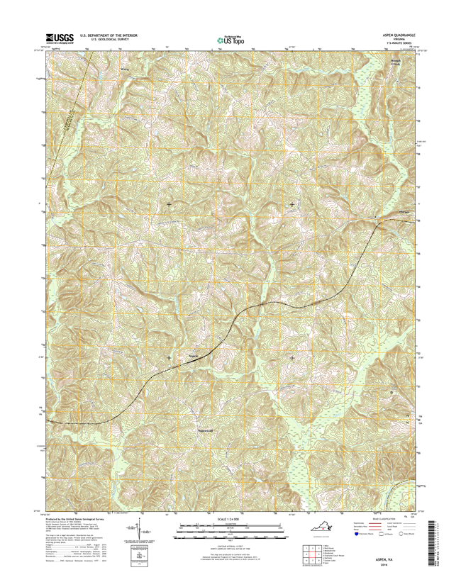 Aspen Virginia  - 24k Topo Map