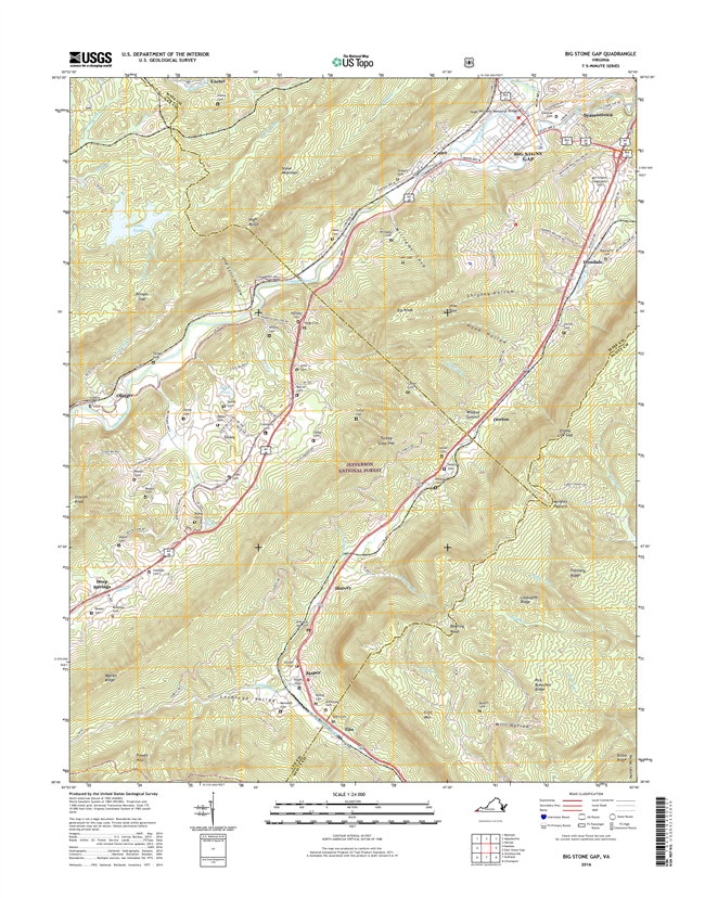 Big Stone Gap Virginia  - 24k Topo Map