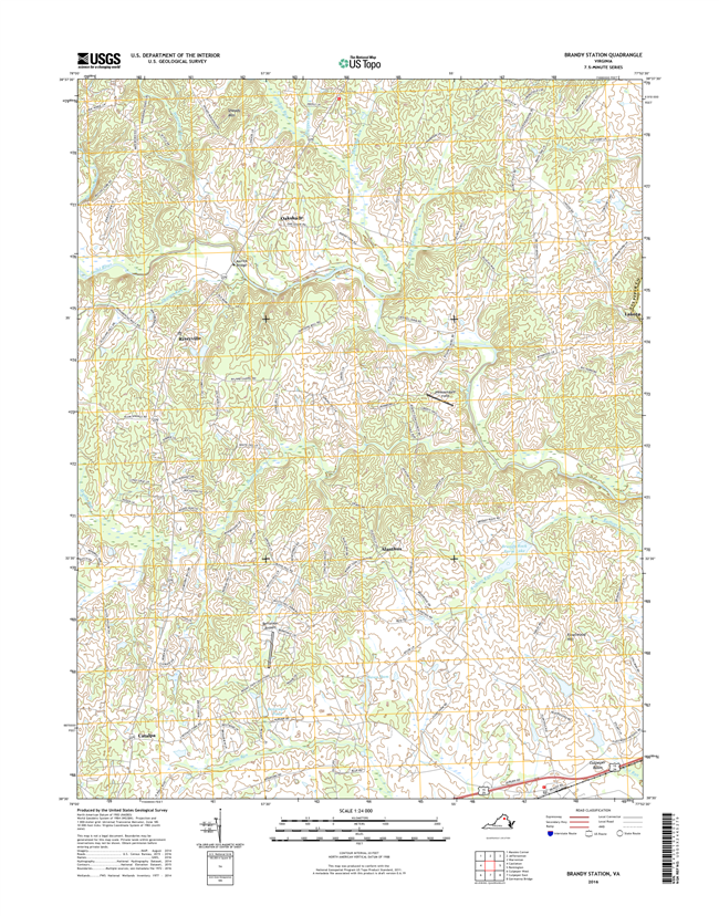 Brandy Station Virginia  - 24k Topo Map