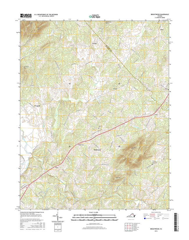 Brightwood Virginia  - 24k Topo Map