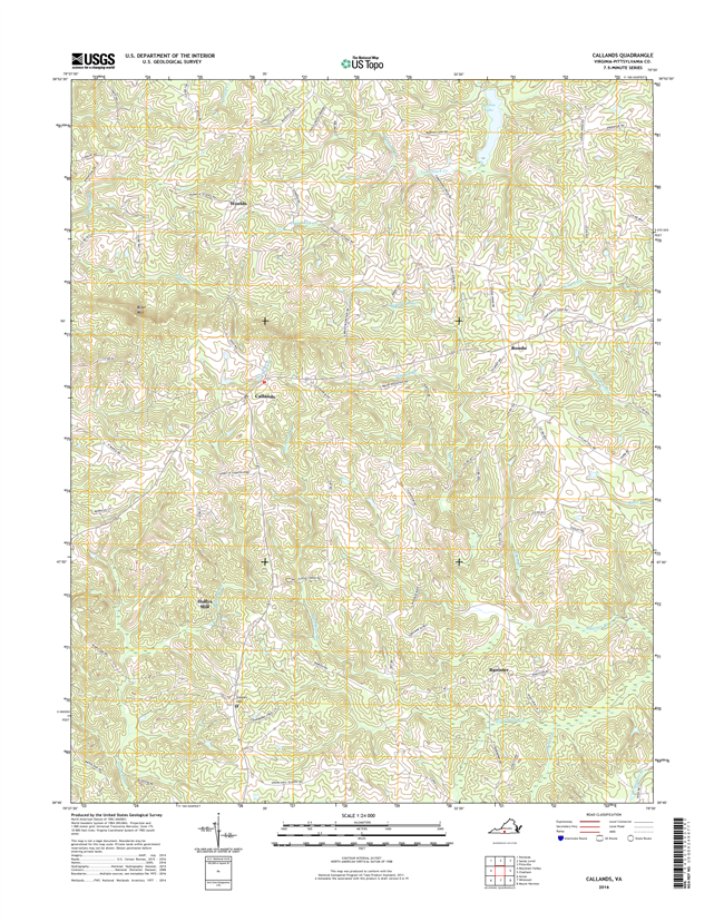 Callands Virginia  - 24k Topo Map