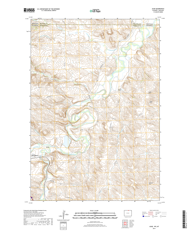 Acme Wyoming - Montana - 24k Topo Map