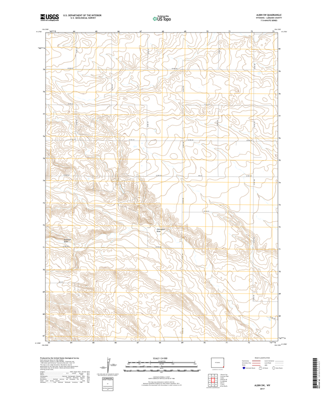 Albin SW Wyoming - 24k Topo Map