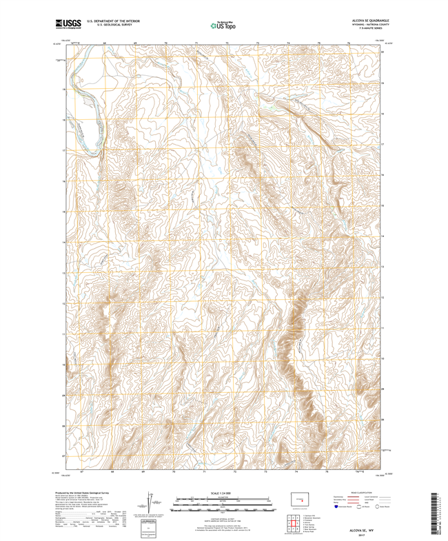 Alcova SE Wyoming - 24k Topo Map