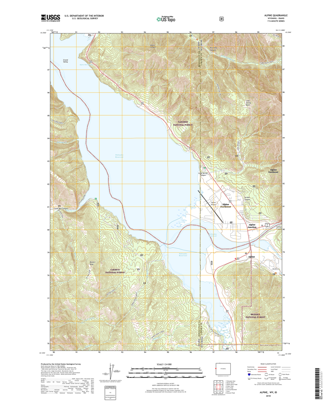 Alpine Wyoming - Idaho  - 24k Topo Map