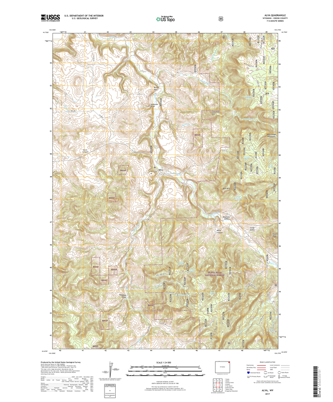 Alva Wyoming - 24k Topo Map