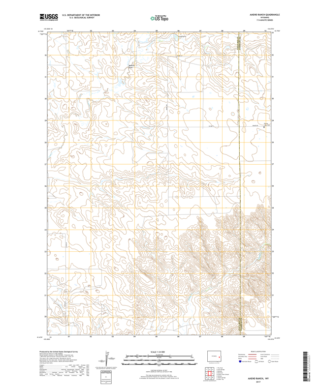 Amend Ranch Wyoming - 24k Topo Map