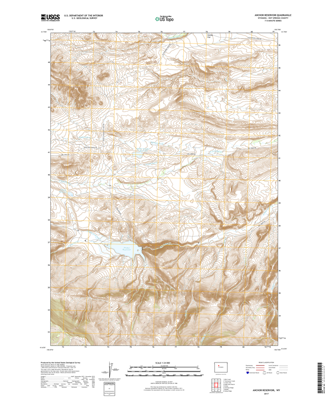 Anchor Reservoir Wyoming - 24k Topo Map