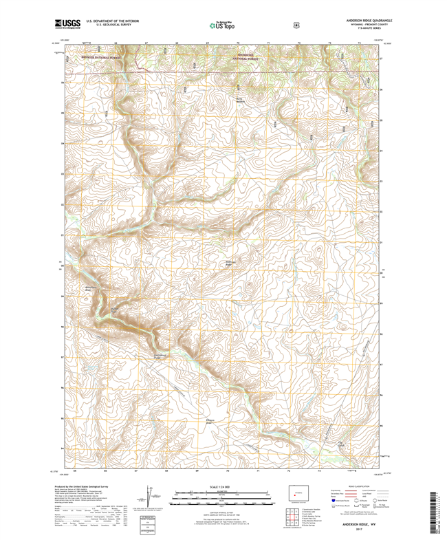 Anderson Ridge Wyoming - 24k Topo Map