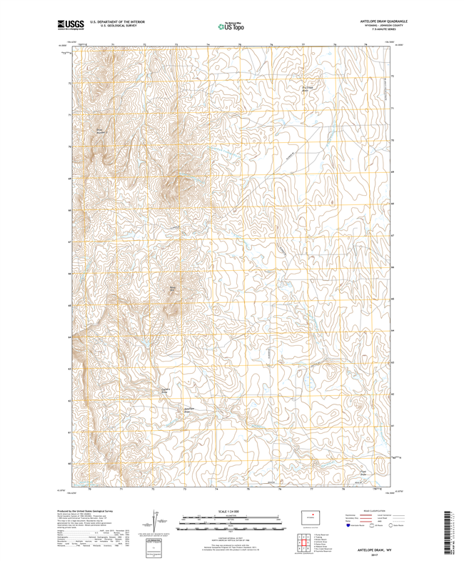 Antelope Draw Wyoming - 24k Topo Map