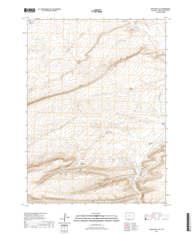 Antelope Flats Wyoming - 24k Topo Map