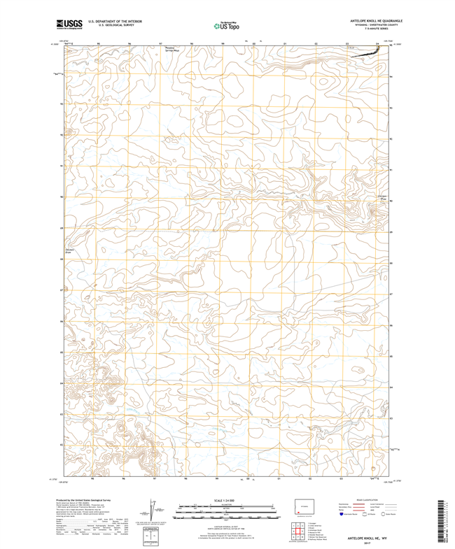 Antelope Knoll NE Wyoming - 24k Topo Map