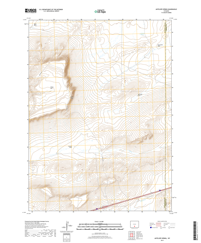 Antelope Spring Wyoming - 24k Topo Map