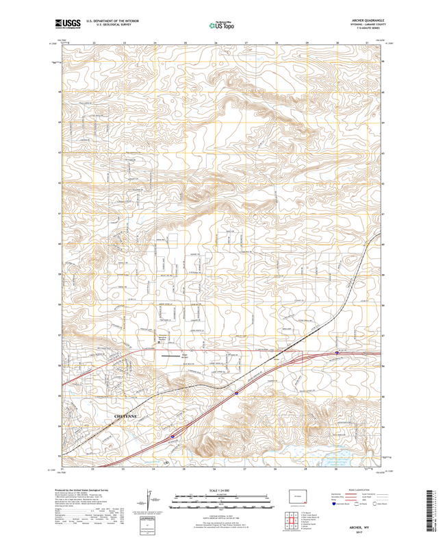 Archer Wyoming - 24k Topo Map