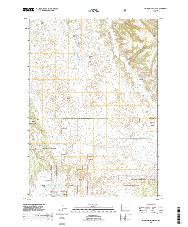 Arrowhead Reservoir Wyoming - 24k Topo Map