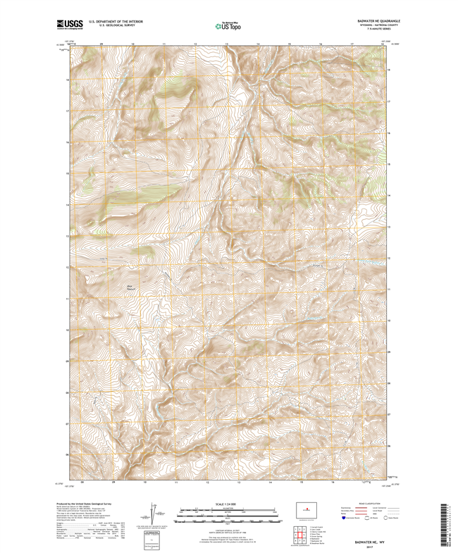 Badwater NE Wyoming - 24k Topo Map