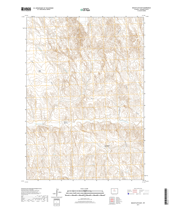 Banjo Flats East Wyoming - 24k Topo Map