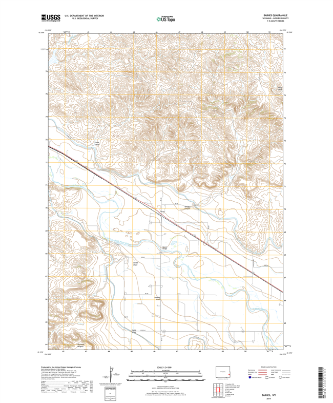 Barnes Wyoming - 24k Topo Map