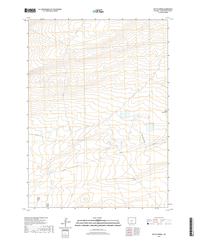 Battle Spring Wyoming - 24k Topo Map