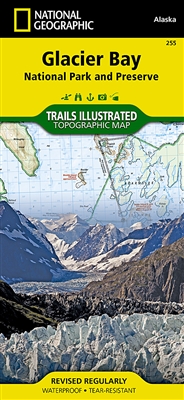 Glacier Bay National Park & Preserve Hiking & Trail map. This two-sided map includes Glacier Bay National Park, Glacier Bay National Preserve, Glacier Bay Wilderness, portions of Tongass National Forest, Chicagof Island, Endicott River Wilderness, Haines