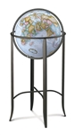 Trafalgar - 16 inch Floor Globe. The combination of progressive design, artistic angles, and metal floor stand with a 16 inch blue-ocean globe and pewter finished die-cast meridian gives the Trafalgar an air of sophistication.