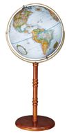 Edinburgh - 16 inch Floor Globe. Dignified and evoking the nautical world, the Edinburgh features an attractive walnut finish and solid wood base. Raised relief and blue ocean round out the effect of this new-for-2008 16 inch floor globe. By simply removi