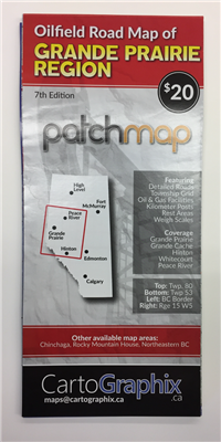 Oilfield Road Map of Grande Prairie Region. These maps contain the most accurate, current and complete road data set including oil and gas lease roads. Additional information includes township grid, truck stops, rest areas, height restrictions, back-road