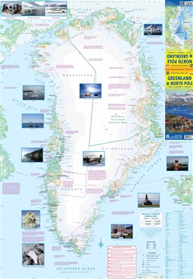 Greenland & the North Pole Travel Exploration map. This map of Greenland contains a good deal of helpful information and general knowledge of the Island. Shows a small amount of topographical information. Greenland is indeed a fascinating place to visit.
