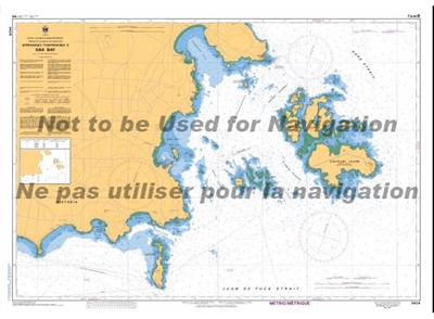 3424 - Approaches to Oak Bay Nautical Chart. Canadian Hydrographic Service (CHS)'s exceptional nautical charts and navigational products help ensure the safe navigation of Canada's waterways. These charts are the 'road maps' that guide mariners safely fro