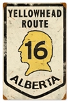 Yellowhead Route 16 Alberta Vintage Metal Sign