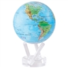 MOVA Globe Blue Relief - 4.5 Inch. MOVA Globe recreates the earth's perpetual motion in space, on your desktop, or even in the palm of your hand. These globes float at a perfect point of balance between gravitational forces and the buoyant forces of