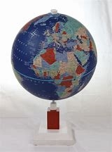 Wanderlust Dark Blue World Globe 12". This globe has a classic appeal successfully blending its natural walnut hardwood base with the politically accurate globe. A plated, die-cast semi-meridian makes this globe the perfect choice for any setting.