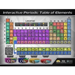 PERIODIC TABLE OF ELEMENT.  This table is on good quality poster paper and includes a free 3D bonus app for an interactive experience.  You can build and play with compounds and watch informational videos with your smart phone.  Learn all the elements ato