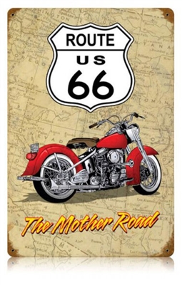 Mother Road Route 66 Vintage Metal Sign