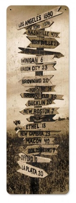 Crossroads Vintage Metal Sign