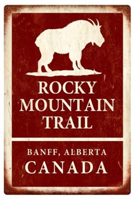 Rocky Mountain Trail Banff Vintage Metal Sign
