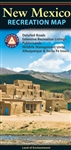 New Mexico Benchmark Recreation Map. One side provides a full state map that features Public & Tribal Lands, extensive highway detail, point-to-point mileages, recreation attractions, campgrounds, parks and wildlife areas, fishing access points, hunting