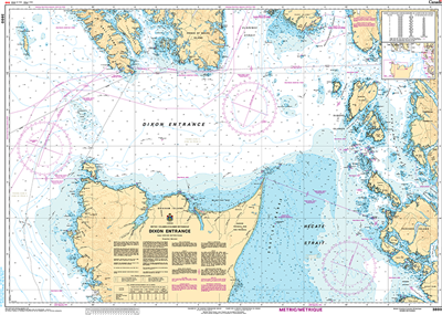 3800 - Dixon Entrance Nautical Chart. This chart shows Dixon Entrance, Clarence Straight and Hectate Straight. Also includes Graham Island and Prince of Wales Island.