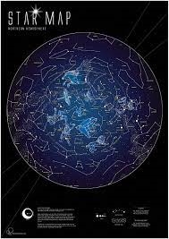 Glow in the dark Constellation Star Map. This map glows in the dark and is printed on high quality poster paper. It shows all the names of the constellations so that you can learn more about our solar system. A perfect educational resource for aspiring as