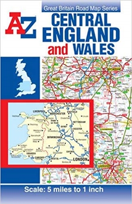 This A-Z map of Wales and Central England is a full colour, single-sided map with a very easy to read with a detailed index. It covers areas from Bristol and Cardiff in the south, Blackpool and Leeds in the north and Peterborough in the east to include wh