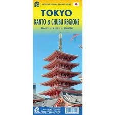 Tokyo Kanto & Chubu Regions Travel & Road Map.  Extremely detailed map. Good index and legend. Shows all the streets as well as transit and ferry lines. Tokyo, Japans busy capital, mixes the ultramodern and the traditional, from neon-lit skyscrapers to hi