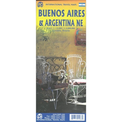 Buenos Aires & NE Argentina Travel & Road map. This is a great map that shows a detailed street map of Buenos Aires on one side and a regional view of Northern Argentina on the reverse. Also includes a metro guide. Buenos Aires is Argentina's capital and